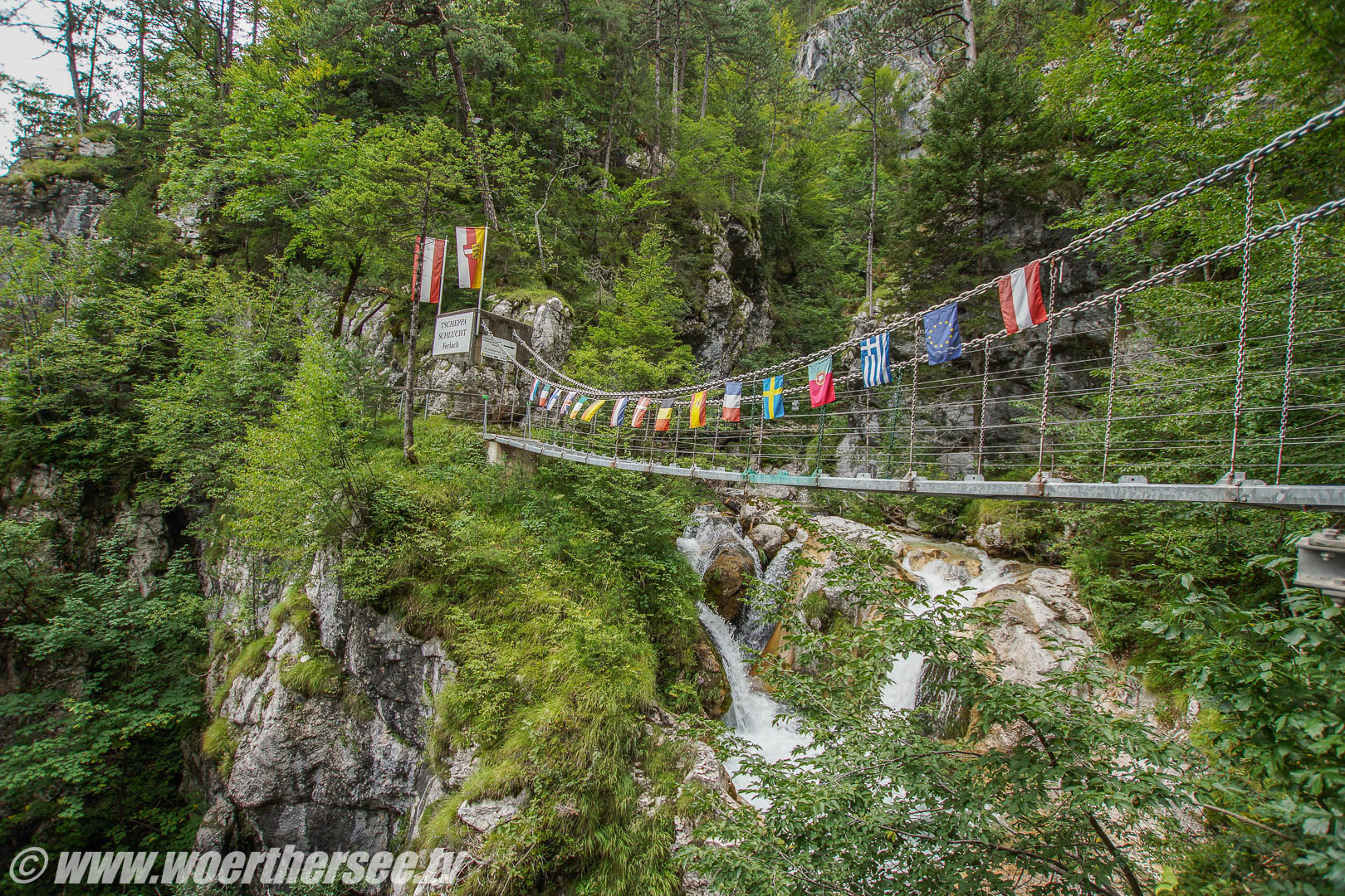 Hängebrücke in der Tscheppaschlucht